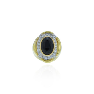 Hammerman Bros. 18K Gold Onyx Cocktail Ring with Diamonds