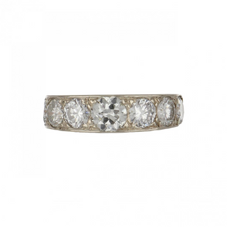 1990s 14K Gold Round Cut Diamonds Half Band