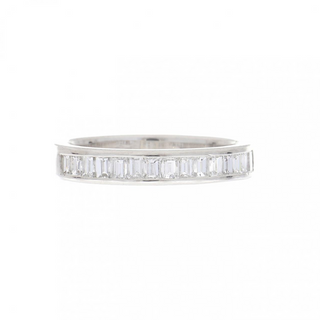 2000s White Platinum Baguette Cut Diamonds Half Band