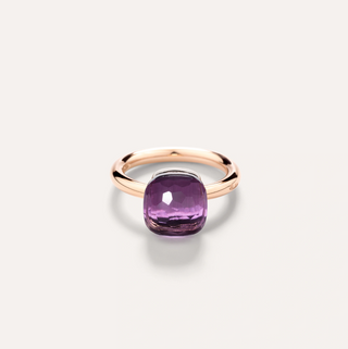 Pomellato Two-Tone 18K Gold Amethyst Nudo Classic Ring