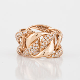 Antonio Papini 18K Rose Gold Diamond Link Ring