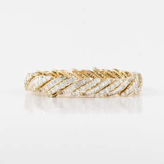 Mid-Century 18K Gold Diamonds Link Bracelet