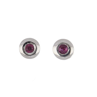 Tenenbaum Collection 18K White Gold Rubies Stud Earrings