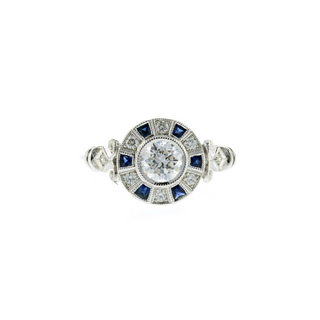 Tenenbaum Collection 0.73 Carat Round Brilliant-Cut Diamonds Cluster/Halo Engagement Ring