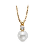 Mastoloni 18K Gold Akoya Pearl Pendant Necklace with Diamond