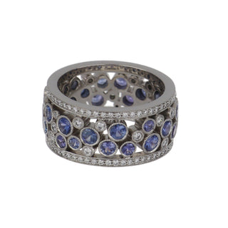 Tiffany & Co. Platinum Sapphires Eternity Ring with Diamonds