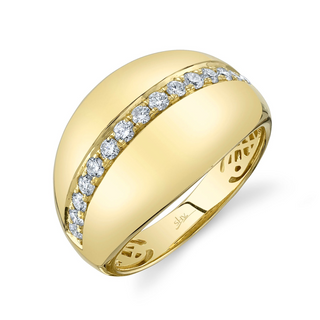 Shy Creation 14K Gold Round Brilliant-Cut Diamonds Half Band