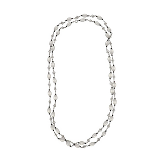 Tenenbaum Workshop White Platinum Diamonds Bead Necklace with Rock Crystals