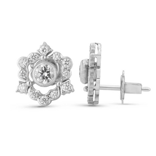 Buccellati 18K White Gold Diamonds Stud Earrings