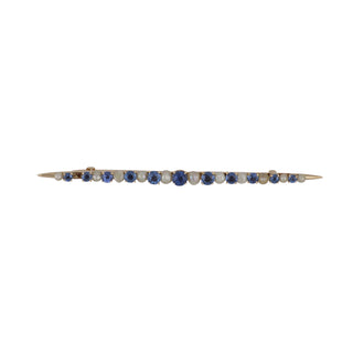 Vintage/Estate 14K Rose Gold Sapphires Pin with Pearls