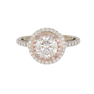 Modern Tiffany & Co. TDC 1.22 Carat Round Brilliant-Cut Diamond Cluster/Halo Engagement Ring