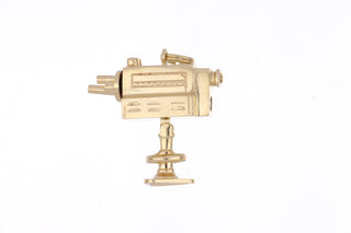 Estate 14K Gold Gemset Studio Movie Camera Charm