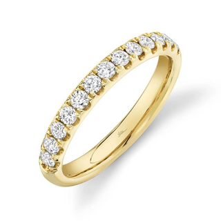 Shy Creation 14K Gold Round Cut Diamond Half Band