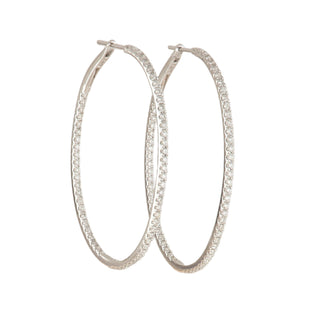 Tenenbaum Collection 18K White Gold Diamonds Hoop Earrings