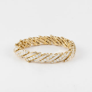 Mid-Century 18K Gold Diamonds Link Bracelet