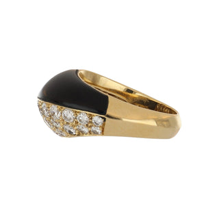 Mauboussin 18K Gold Onyxes Cocktail Ring with Diamonds