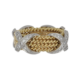 Tiffany & Co. Two-Tone Gold & Platinum Diamonds Cocktail Ring