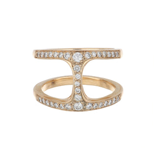 Estate 18K Rose Gold Diamond Openwork Ring