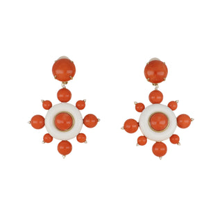 Tenenbaum Collection 18K Gold Agates Drop Earrings with Corals