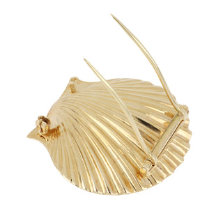 Retro Cartier 14K Gold Seashell Brooch