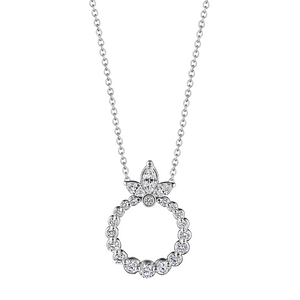 Verragio White 18K Gold Round Brilliant-Cut Diamond Pendant Necklace