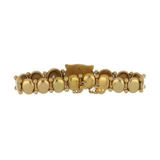 Victorian 18K Gold Gemset Lion's Head Link Bracelet