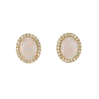 Tenenbaum Workshop 14K Gold Opals Stud Earrings with Diamond