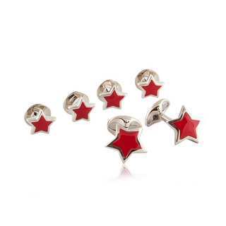 Deakin & Francis Sterling Silver Red Enamel Star Dress Set