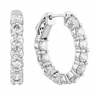 Tenenbaum Collection 18K White Gold Diamonds Hoop Earrings