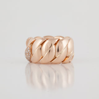 Antonio Papini 18K Rose Gold Diamond Link Ring