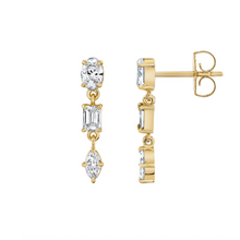 Load image into Gallery viewer, Michael M 18K Gold Various Shapes Cut Diamond Drop Earrings
