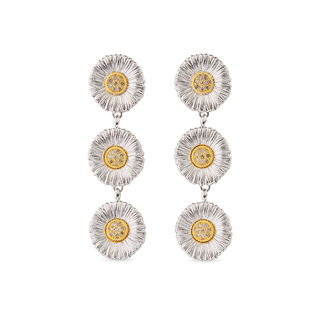 Buccellati Two-Tone Sterling Silver Diamond Multi Drop Earrings