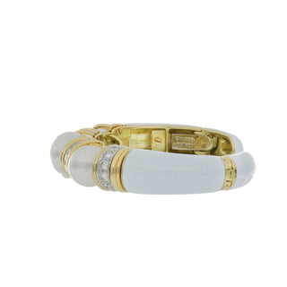 David Webb Yellow G&PT South Sea Pearl Bangle Bracelet with Diamonds