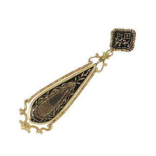 Georgian 18K Gold Pendeloque Mourning Drop Earrings