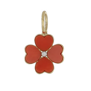 Tenenbaum Collection 18K Gold Coral Flower Pendant with Diamond