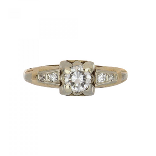 Two-Tone 14K Gold Diamond 5 Stone Ring with Diamonds