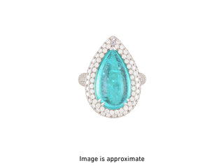 Alexander Laut 18K White Gold Diamonds Cocktail Ring with Paraiba Tourmaline