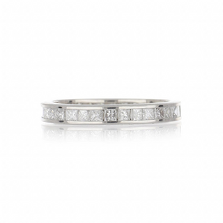 Modern Platinum Princess Cut Diamonds Eternity Band