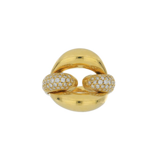 Antonio Papini 18K Gold Diamonds Cocktail Ring