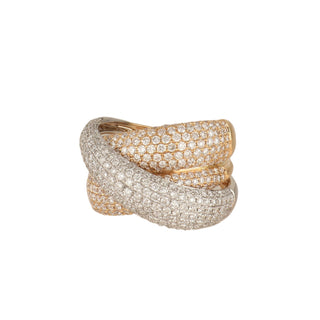 Tenenbaum Collection Two-Tone 18K Gold Diamond Crossover Ring