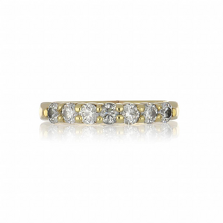 2000s 18K Gold Round Brilliant-Cut Diamonds 7 Stone Band