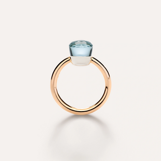 Pomellato Two-Tone 18K Gold Sky Blue Topaz Nudo Petit Ring