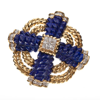 David Webb Yellow G&PT Diamonds Brooch