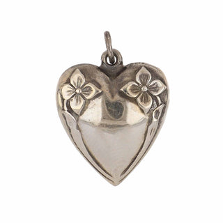 1940s Victorian Revival Sterling Silver Heart Charm