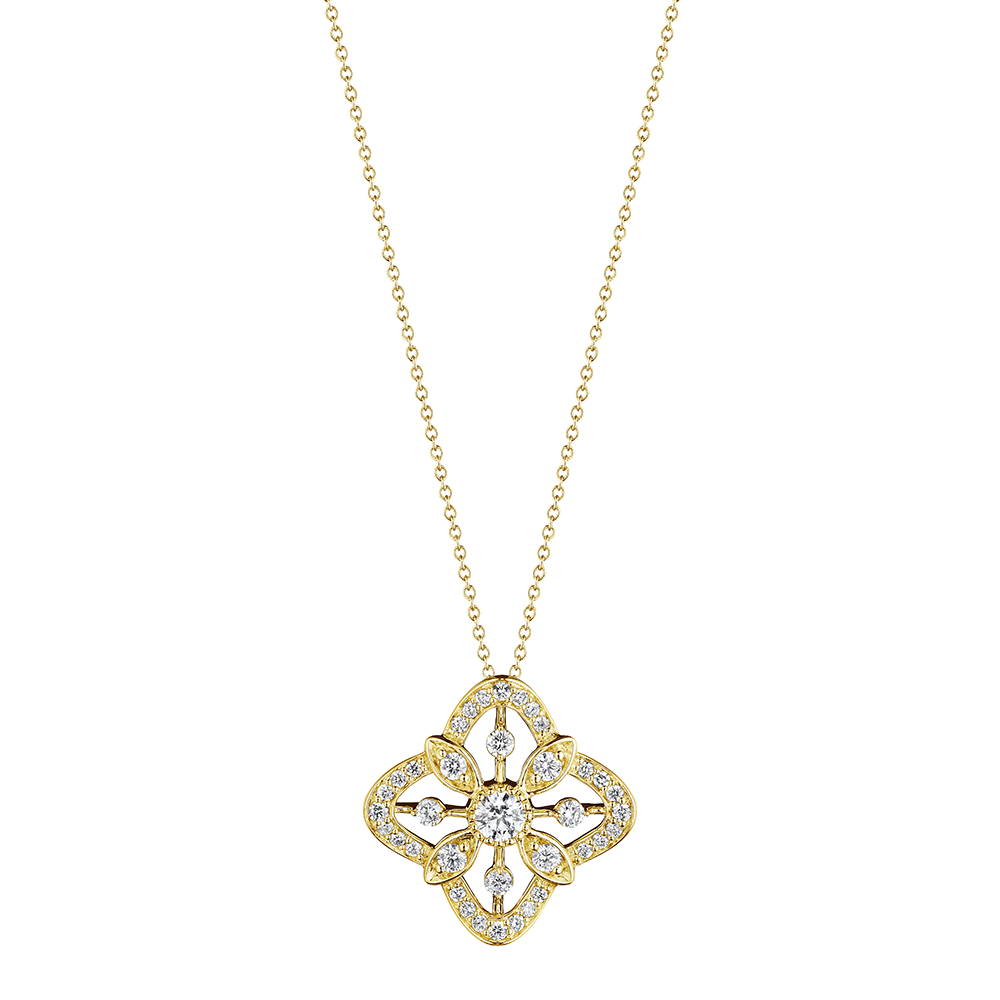 Verragio 18K Gold Round Brilliant-Cut Diamond Pendant Necklace