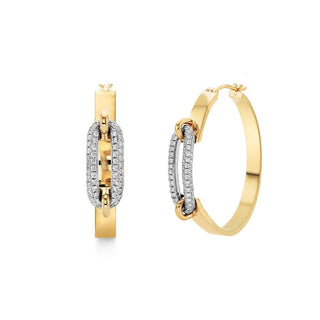 Michael M Two-Tone 14K Gold Diamond Hoop Earrings