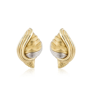 2000s Henry Dunay Two-Tone G&PT Clip Earrings