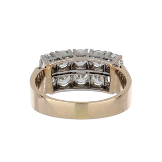 Mid-Century Two-Tone 14K Gold Round Brilliant-Cut Diamonds Half Band