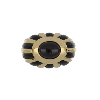 18K Gold Garnet Dome Ring