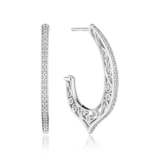 Verragio 18K White Gold Diamond Hoop Earrings